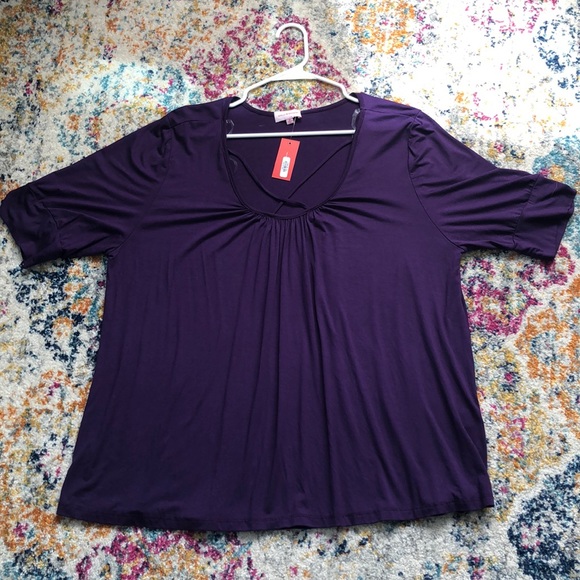 Dia & Co Tops - Dia & Co Molly & Isadora Purple Criss Cross Tee.
